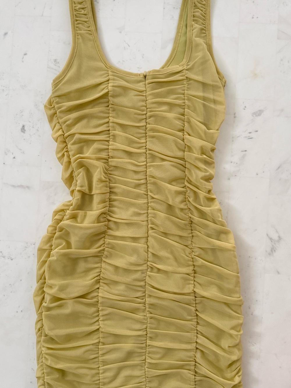 Shinestar Lemon Ruched Mini Dress - Picture 4 of 7